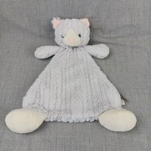 Demdaco Kennedy Kitty Rattle Blanket Lovey Plush Baby Security Plush Soft Toy
